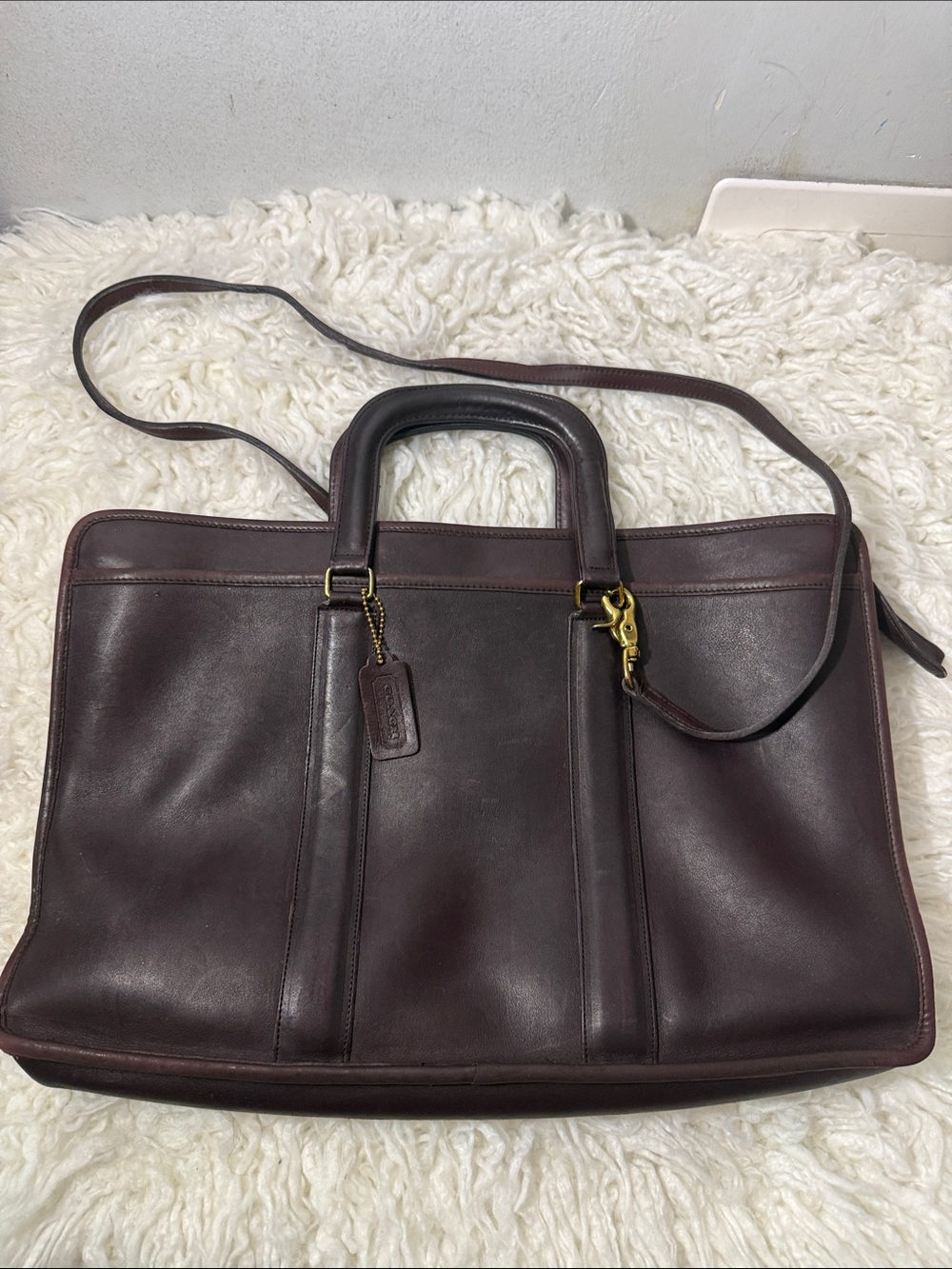RARE Coach 1970’s Leather Briefcase Messenger Bag burgundy